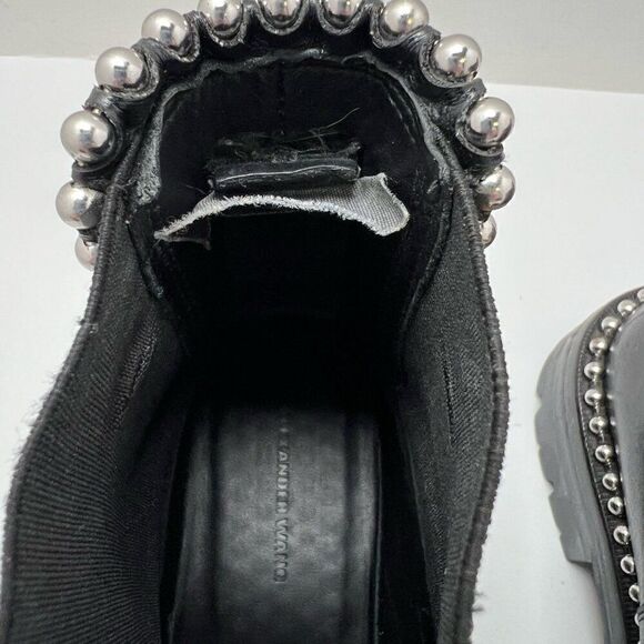 Alexander Wang Black Leather Chelsea Ankle Boots Rivets Accent EUR 37 Spain - Picture 12 of 14